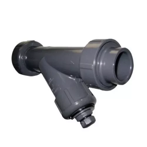 1-1/2" Spears Gray PVC True Union Y-Strainer - SOC - FKM - SS8 Mesh (YS3AS8-015)