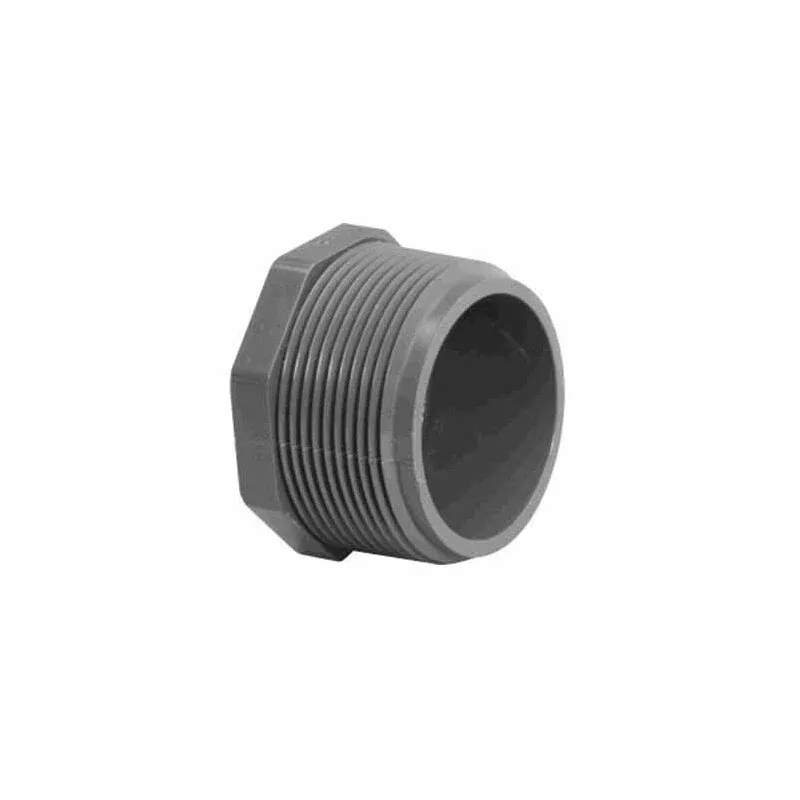.25" MPT PLUG SCHEDULE 80 GRAY
